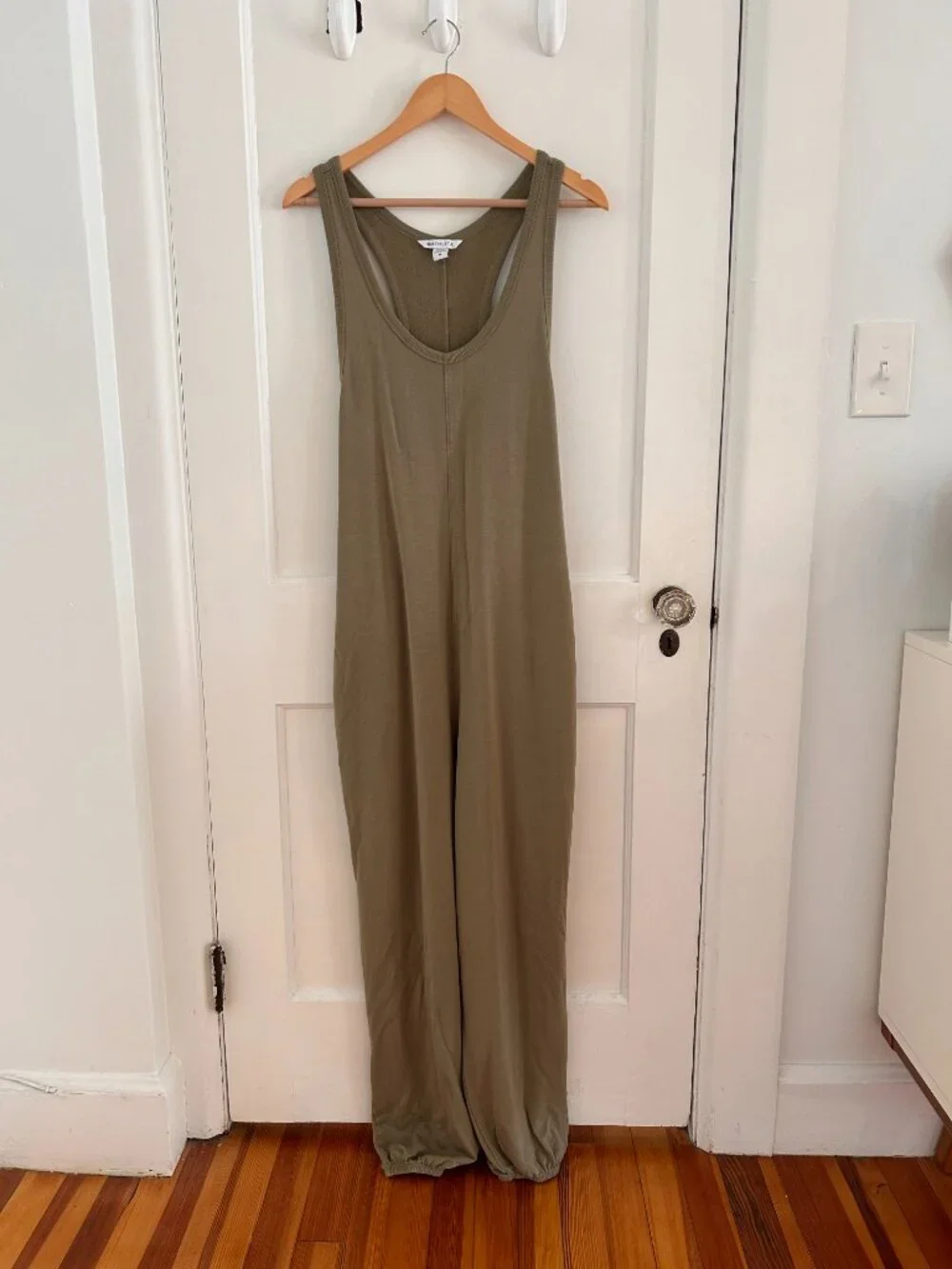 Athleta Hit Pause Relaxed Jumpsuit Olive Branch Size Medium